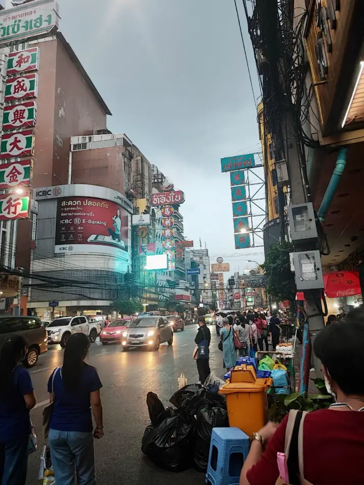 China town a Bangkok vista strada centrale