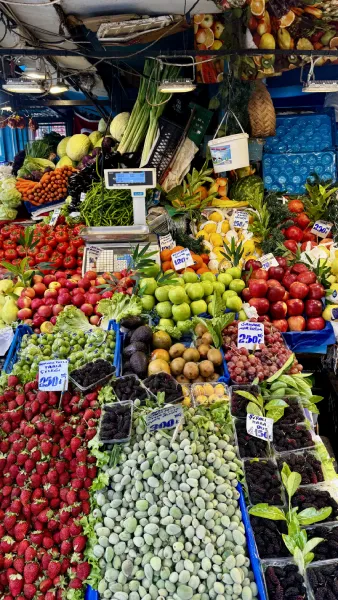 bancarella di frutta Turca