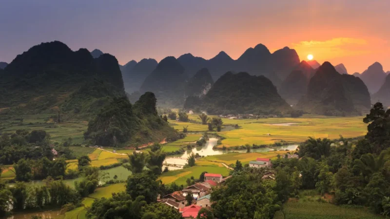 Una città del Vietnam del Nord