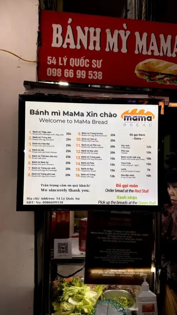 Famoso chiosco ad Hanoi di Banh Mi