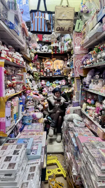 Negoziante nel mercato coperto di Hanoi