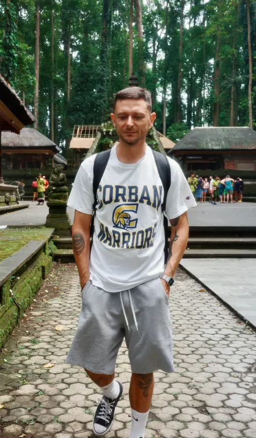 io alla foresta delle scimmie in Bali