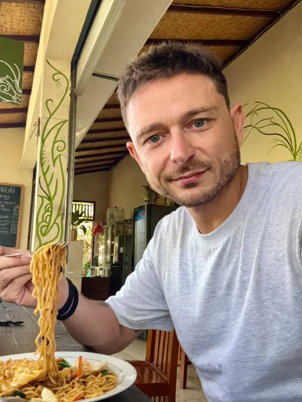 io mentre mangio a Ubud