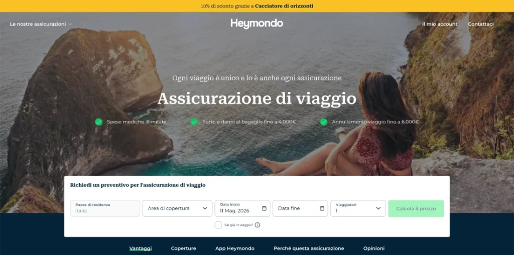 schermata codice sconto heymondo
