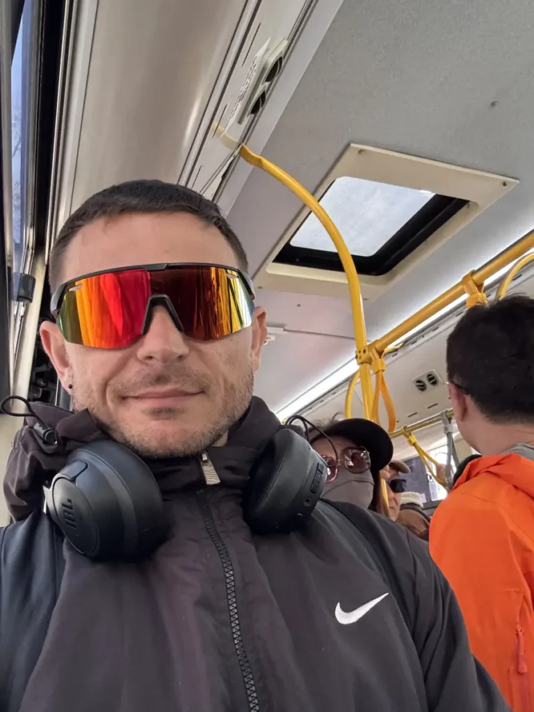 io in un autobus in Turchia